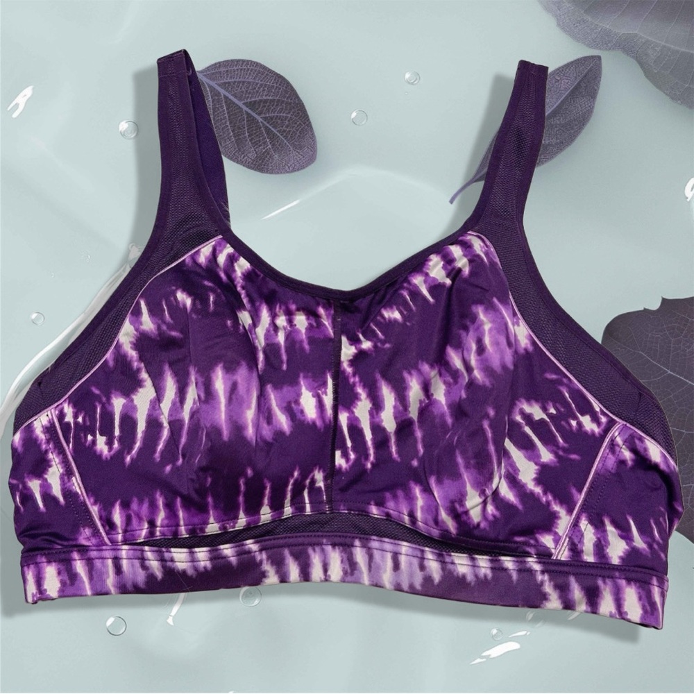 Ambrielle Purple Tie-Dye Sports Bra